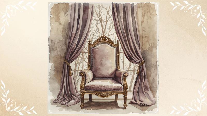 Just me Blog-Bild mit märchenhaftem Thron als Aquarell