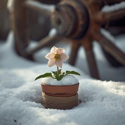 Schneerose im Schnee
